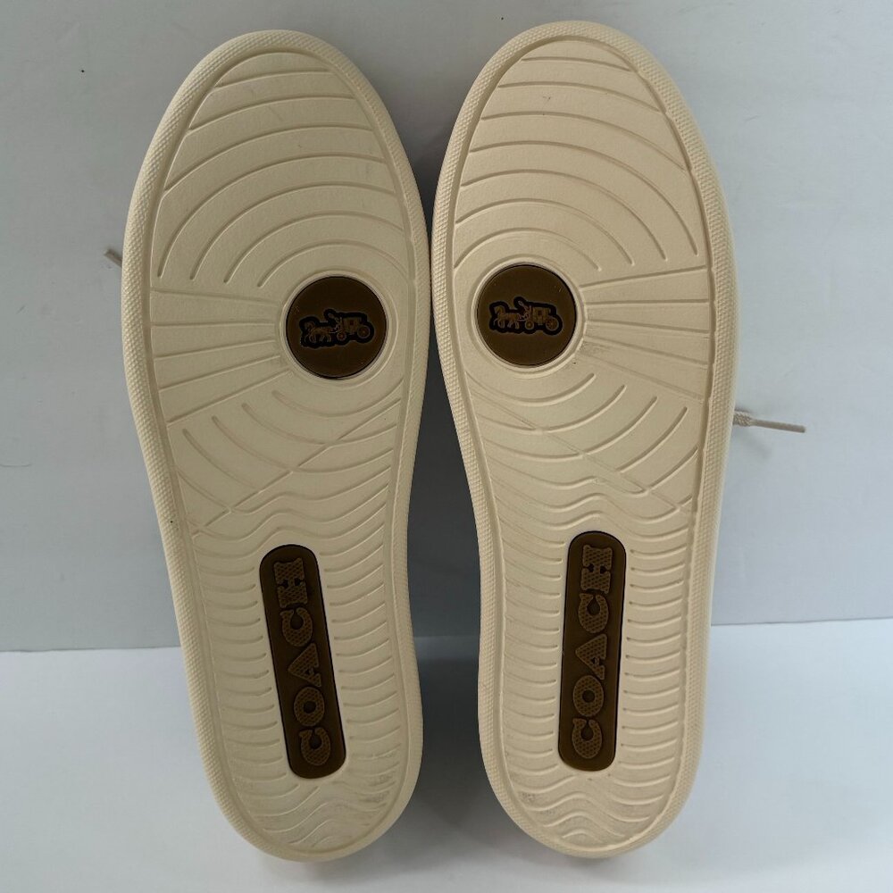 Coach Women's Clip Leather Low Top Sneaker Size 11B NEW Cream/Brown Monogram - Picture 5 of 11